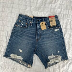 Levi's Blue 501 High-Rise Shorts